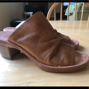 Florentini and Baker slip on brown leather heels